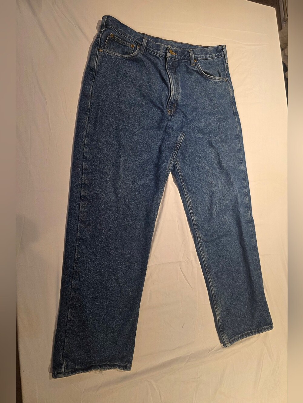 Carhartt Relaxed Fit Heavyweight Flannel Plaid Fleece Lined Jeans Sz 38x32 (31)